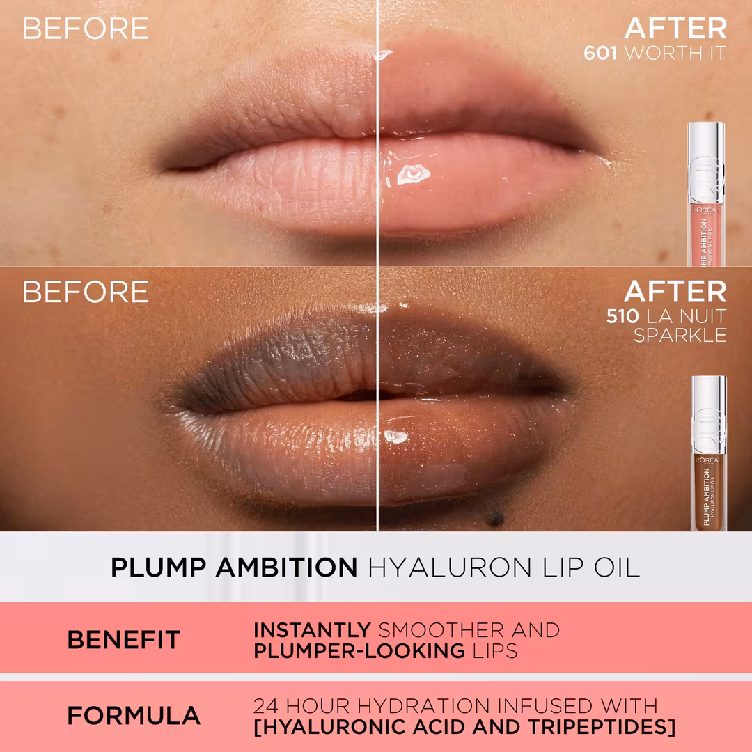 L'Oréal Plump Ambition Hyaluron Lip Oil 24HR Care with Hyaluronic Acid - Image 12
